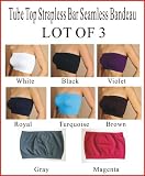  3 pcs Tube Top Strapless Bra Seamless Bandeau 