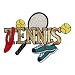 ID 1451 Tennis Craft Display Patch Racquet Ball Shoe Embroidered IronOn Applique