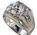 Mustang Men's Ring 8.4 Total Carats Simulated White Sapphire Platinum Overlay Size 9 10 11 12 13 14
