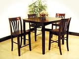5 Piece Dark Oak Dinette Kitchen Table Set SHIPS FOR ONLY $4.95!