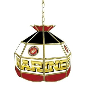 Trademark United States Marine Corp stained glass Tiffany lamp