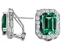 7.25 cttw And Simulated Emerald Cut Emerald Earrings in 925 Sterling Silver