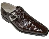 Fennix Mens Stylish Genuine Alligator Skin Monk Strap Shoes # 3279