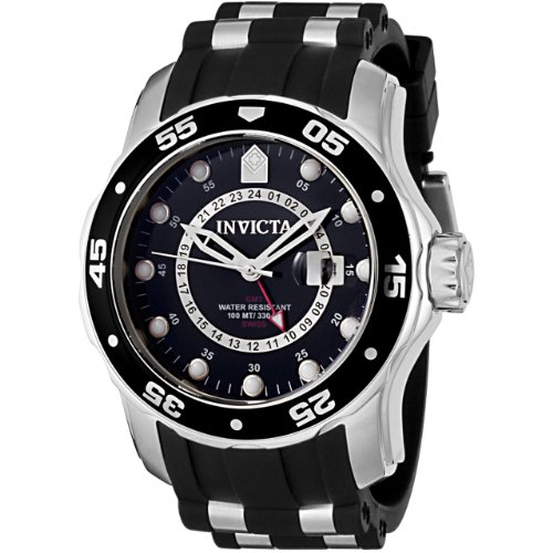 INVICTA DIVE WATCH:Invicta Men's 6987 Pro Diver Collection GMT Black Dial Black Polyurethane Watch Images