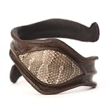 Brown cobra snake eye leather wristband cuff bracelet by 81stgeneration