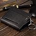 KS Mens Black Leather Credit ID Business Card Holder Wallet with Key Ring KB069