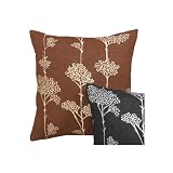 Baby's Breath Floral Cushion Cover - Dark Brown