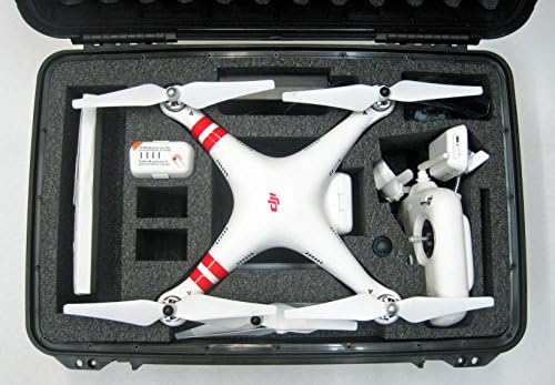DJI Phantom 2 Hard Case, Military Spec., Waterproof &amp; Airtight | Premium Carrier with Precision-Cut Foam for Custom Fit | Professionally Tested | Protects &amp; Stores Your Quadcopter &amp; GoPro Accessories (Black)