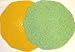 Hand Crocheted Set of Two Bright Yellow and Lime Color Rayon Cotton Gimp Beret