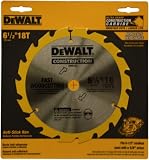 DeWalt DW9155 6-1/2-Inch 18 Tooth ATB Fast Cutting Carbide Saw Blade with 5/8-Inch Arbor