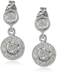 10k White Gold Diamond Dangle Earrings (1/4 cttw, H-I Color, I2-I3 Clarity)