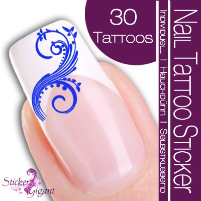 Nail Tattoo Sticker Ornament / Tribal - blau Preisvergleich