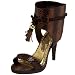 Naughty Monkey Women's Metal Mama  Leather Ankle Wrap Pump,Brown,10 M US