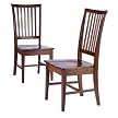 American Simplicity Oslo Chair Set of 2 - Warm Walnut