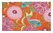 Koi Fish Area Floor Hook Rug Orange with Mauve Pink Flowers 3 Feet X 5 Feet