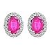18K White Gold Round Diamond & Oval Pink title=