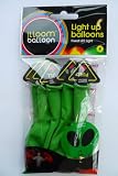 Alien Face LED LIGHT UP Green 9 Inch Illoom Balloons - Pack of 5