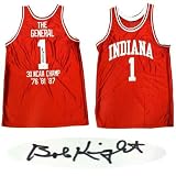 Signed Bobby Knight Indiana University Hoosiers Red Jersey JSA - Autographed College Jerseys