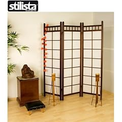 STILISTA� Paravent braun/weiss, 133,5 x 156 cm