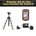 Gripster Kit For Canon PowerShot S95 Digital Camera Includes Gripster Tripod + USB 2.0 High Speed Card Reader + LCD Screen Protectors