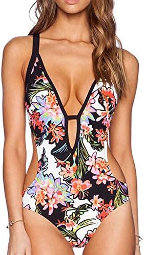 cnWay Women's Sexy Deep V Hater One Piece Swimsuit Bathing Suit Swimwear Tankini