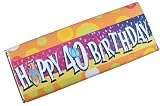 Olde Naples Chocolate 40th Happy Birthday Dark Chocolate Candy Bar, 2.5-Ounce (Pack of 4)