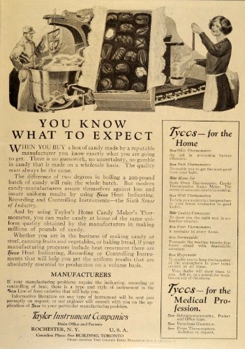 1925 Vintage Ad Tycos Taylor Home Candy Thermometer - Original Print Ad