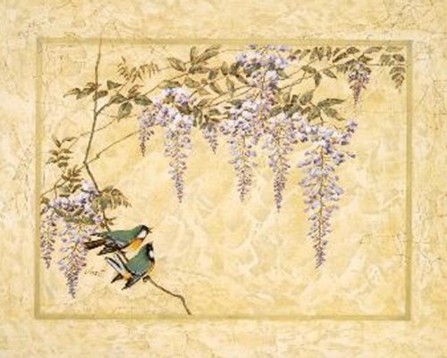 Asian Birds Flowers Japanese Wall Decor Contemporary Picture Art Print