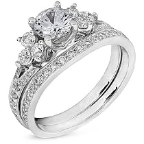 14k White Gold 1ctw Diamond Wedding Set