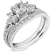 Jewelry : 14k White Gold 1.00ctw Round Brilliant Diamond Wedding Set (HI/SI-I1)