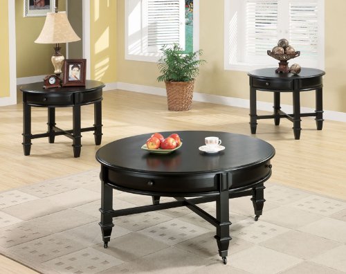 Austine Coffee Table in Black Finish by Coaster Furniture