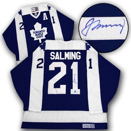 Borje Salming Toronto Maple Leafs Autographed/Hand Signed Vintage Jersey