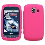 Soft Gel Protector Skin Cover (Faceplate/Snap On) Rubber Cell Phone Case for LG Optimus S/ Optimus U / Optimus V LS670 Sprint,U.S. Cellular,Virgin Mobile – Hot Pink