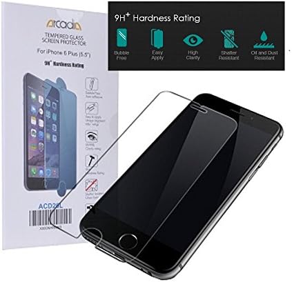 Arcadia ACD26L for the Best Premium Tempered Glass a Screen Protector to Life Proof Apple iPhone 6/6s Plus (5.5 / 9H+) Shatter, Scratch, Impact Resistant, High Definition, Ultra Clear, Easy to Install