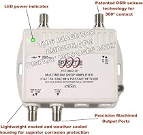 2-Port Bi-Directional Cable TV HDTV Amplifier Splitter Signal Booster with Passive Return Path (NOT FOR SATELLITE SYSTEMS)