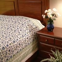 Moonlit Taj ~ Exotic Turquoise Floral India Print Bedspread