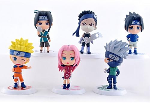 Anime Cartoon Naruto Figure Uzumaki Naruto Uchiha Sasuke Toys Car Decors Action Figure Dolls 6pcs set