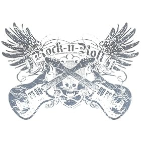 Buy Bella Ladies Juniors Girly Long-Sleeve T-Shirt : Rock and Roll - Goth Guitar Music Skull... made by Bella now!