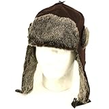 Winter Wool Faux Fur Trooper Trapper Ski Hat Brown L/XL Winter Wool Faux Fur Trooper Trapper Ski Hat Brown L/XL