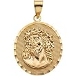 14K Yellow Gold Face of Jesus (Ecce Homo) Medal - 20.25x18.50mm