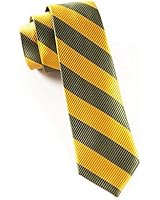 100% Woven Silk Grass Green and Gold Trad Striped Tie at Amazon Men’s Clothing store: Neckties