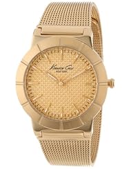 Kenneth Cole New York Womens KC4909 Classic Triple Yellow Gold Mesh Bracelet Watch