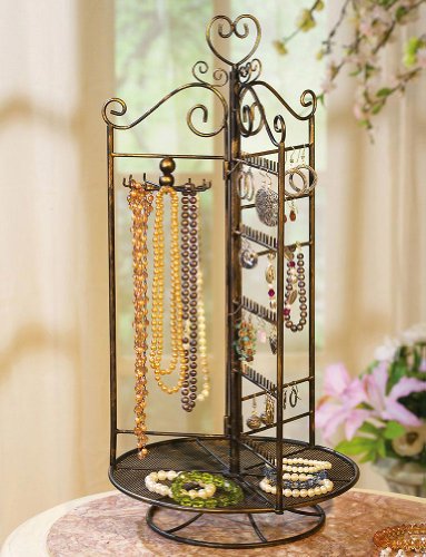 Revolving Base Metal Scrollwork Jewelry Organizer by Winston Brands