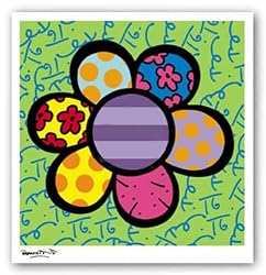 Flower Power IV by Romero Britto 16.5"x16.5" Art Print Poster