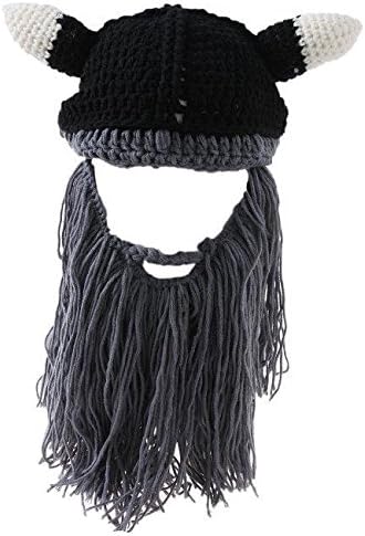 Adult Kids Viking Long Braided Beard Beanie Knit Hat Ski Winter Snow Face Mask