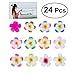 Frcolor 24 Pcs Women Flower Hair Clip 2.4 Inch Hawaiian Plumeria Foam Hair Accessory for Beach Party Wedding Event Decoration (12 Colors)