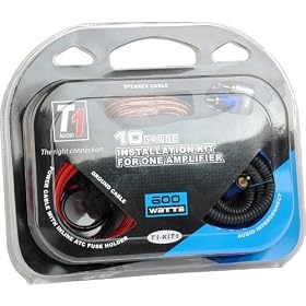 T1 Audio T1-KIT1 Car Amplifier Wiring Kit for One 10 AWG 600 Watt Amplifier