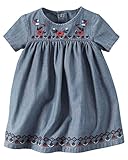 カーターズ Carter's ワンピース & ベビー・デポ モスリン ウォッシュクロス Embroidered Denim Dress 3M (55-61cm) [並行輸入品]