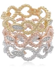 Bronze with Multi-Plating Twisted Rope Shape Ring Set