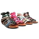 New Multi Strap Gladiator Studded Snake Flat Sandals Shoes Size 3-8